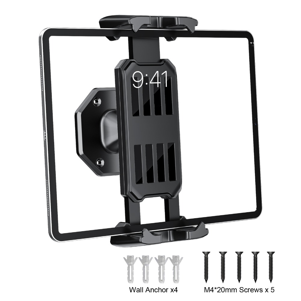 Tablet Ipad Accessories - 壁掛け式スマホホルダー タブレットスタンド 調整可能クランプ 360度回転 ユニバーサルブラケット iPhone/iPad対応