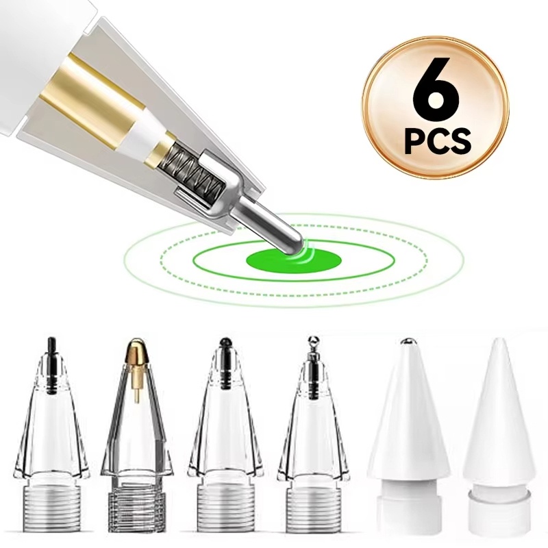Stylus Replacement Tip - Apple Pencil第1/2/3世代用交換ペン先6個、iPad Pencil1/2/3スタイラス用2Bペン先、収納ケース付き