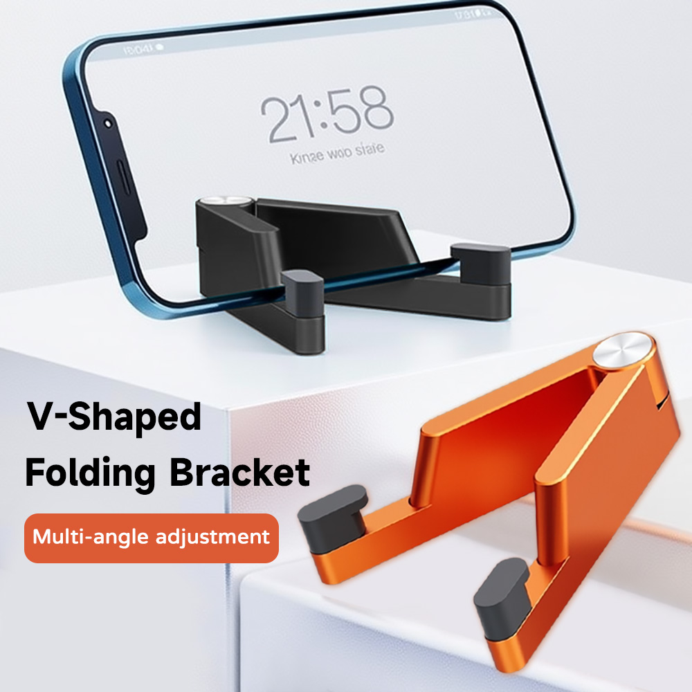 Tablet Ipad Accessories - V 字型折りたたみブラケットマルチアングル調整可能な電話スタンド小型スマートフォンタブレット用デスクトップホルダーオフィスデスクアクセサリー