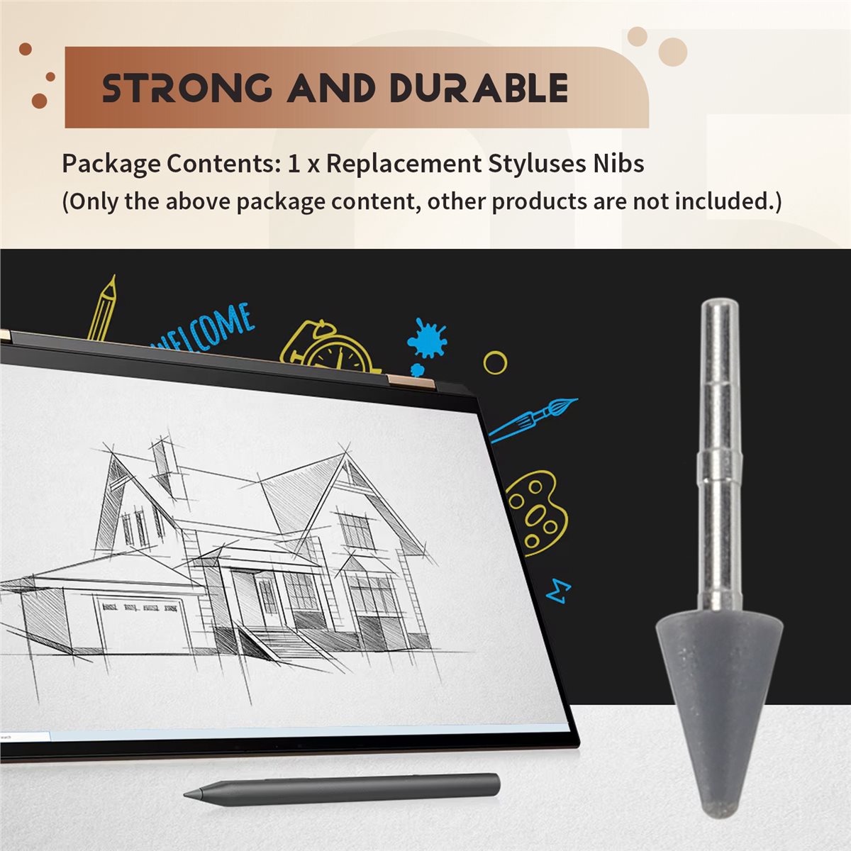 Stylus Replacement Tip - アクティブフェーズスタイラスペン先交換用 HP 充電式 MPP 2.0 チルトペンタッチデバイス用スタイラスペン
