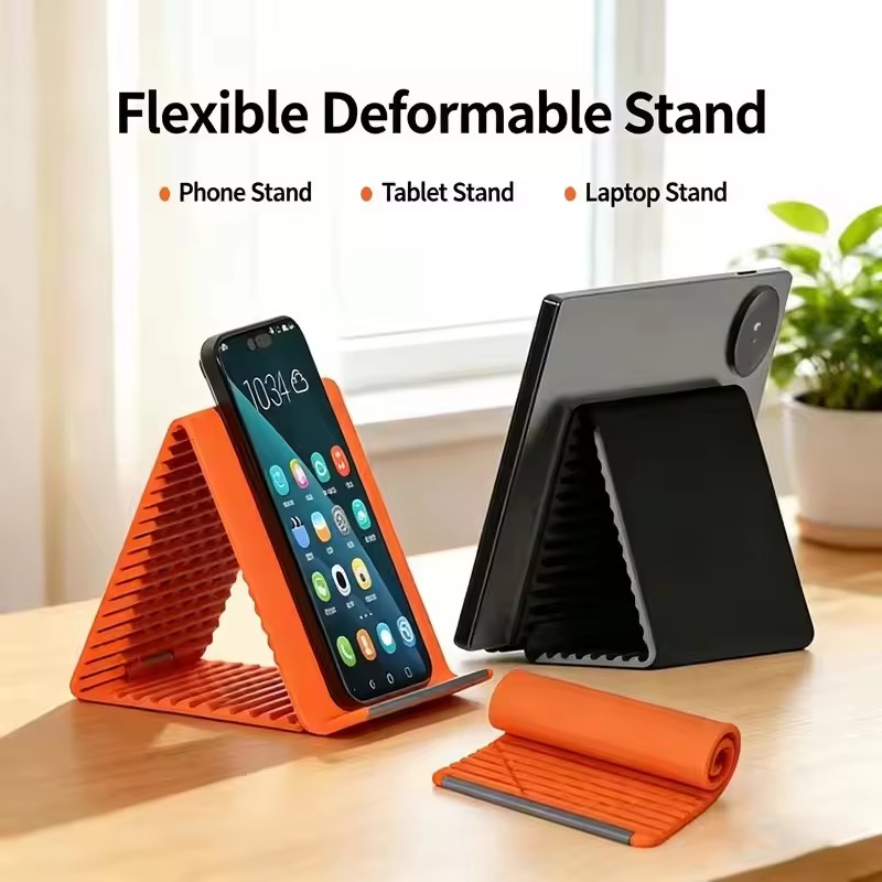 Laptop Tablet Accessories - 怠惰な携帯電話スタンドシリコンデスクトップタブレットラップトップホルダークリエイティブフレキシブル折りたたみ式変形スタンドトラベルアクセサリー