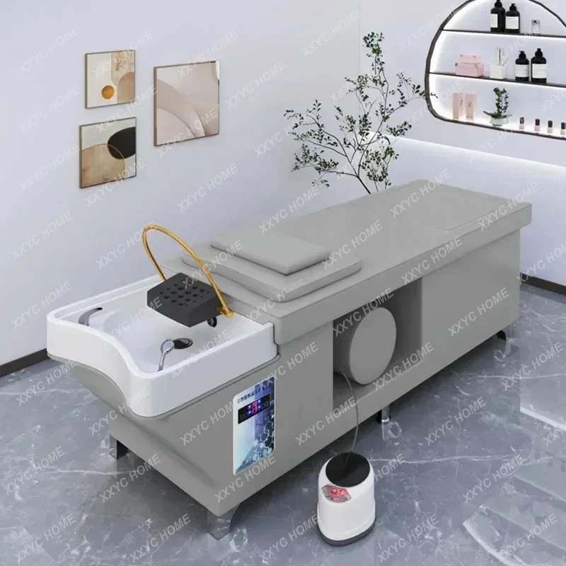 Massage Table Accessories Uk - 革椅子ヘアサロンスパ水タンクヘッドスパマッサージテーブルベッドシングル睡眠アームチェア美容商業リクライニングネイル