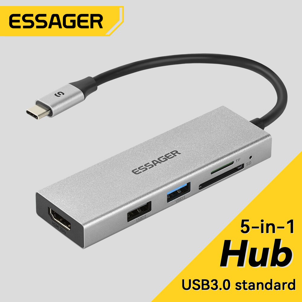 Hdmi Adapter Tablet - Essager 5 in 1 USB cハブHDMI-4Kドッキングステーションスプリッター