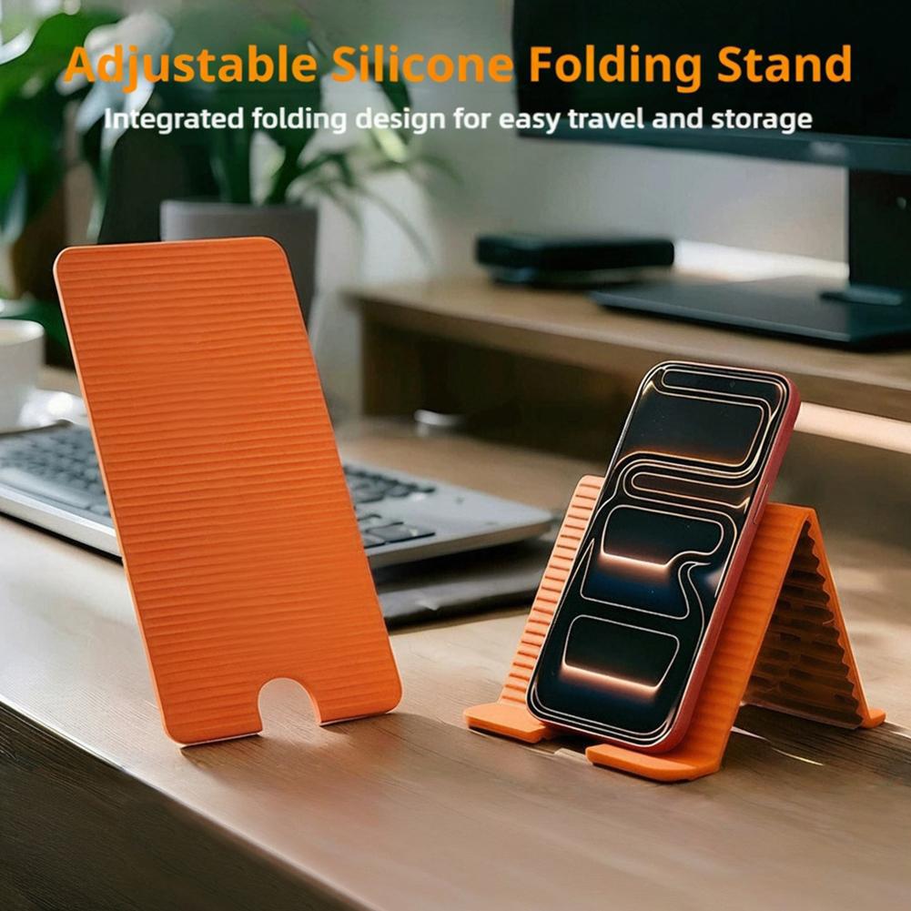 Laptop Tablet Accessories - 柔軟な折りたたみ式シリコン製電話ホルダー iPhone、iPad、ラップトップ、タブレット用 ポータブル調整可能な多角度デスクトップスタンド ホームオフィス用
