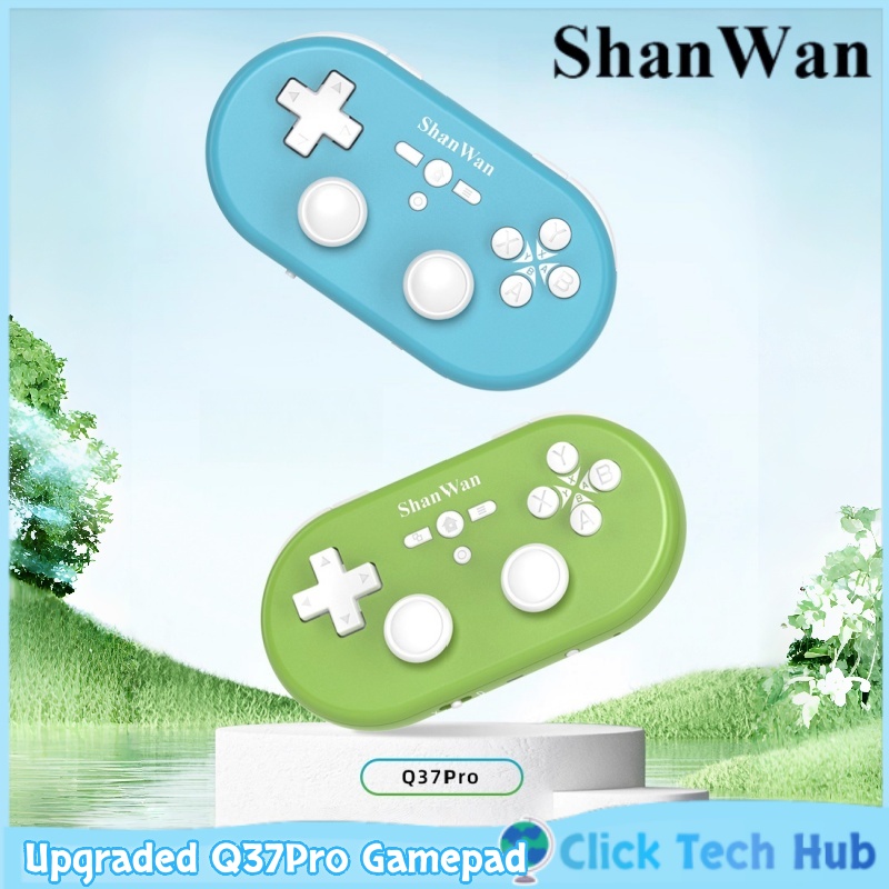 Android Tablet Gaming Accessories - アップグレードされたShanwan Q37proミニポータブルゲームコントローラー、デュアルホールワイヤレス、Android、Apple、PCでマウスとキーボードとしても使用可能