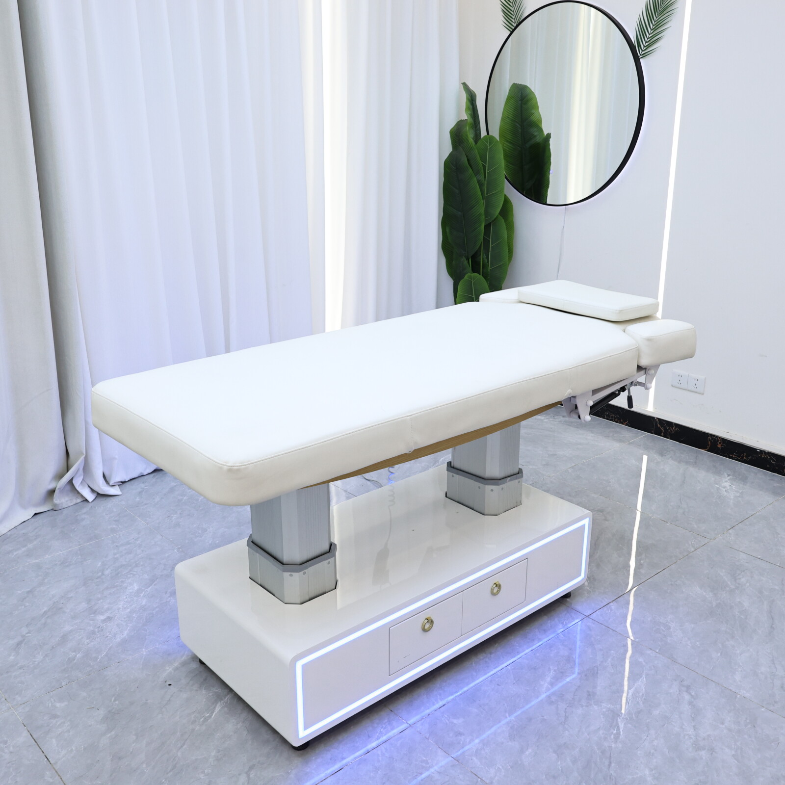 Massage Table Accessories Uk - 電動リフト、ホワイトビューティーケアベッド、フェイシャルハイドロセラピーベッド、マッサージテーブル、美容室店舗用業務用家具