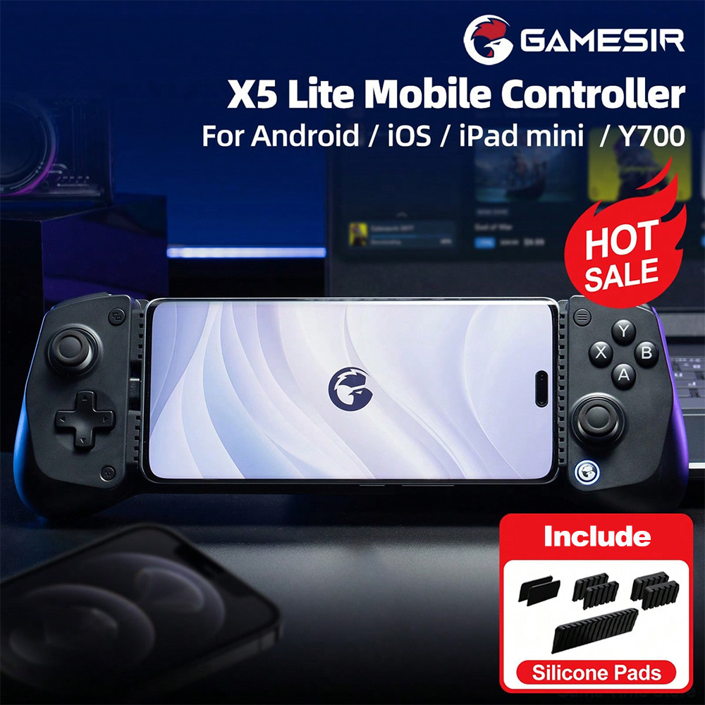 Android Tablet Gaming Accessories - GameSir X5 Liteモバイルゲームコントローラー、iPhone 17、16、15シリーズ、iOS、iPad Mini、Y700、Androidタブレット対応ゲームパッド
