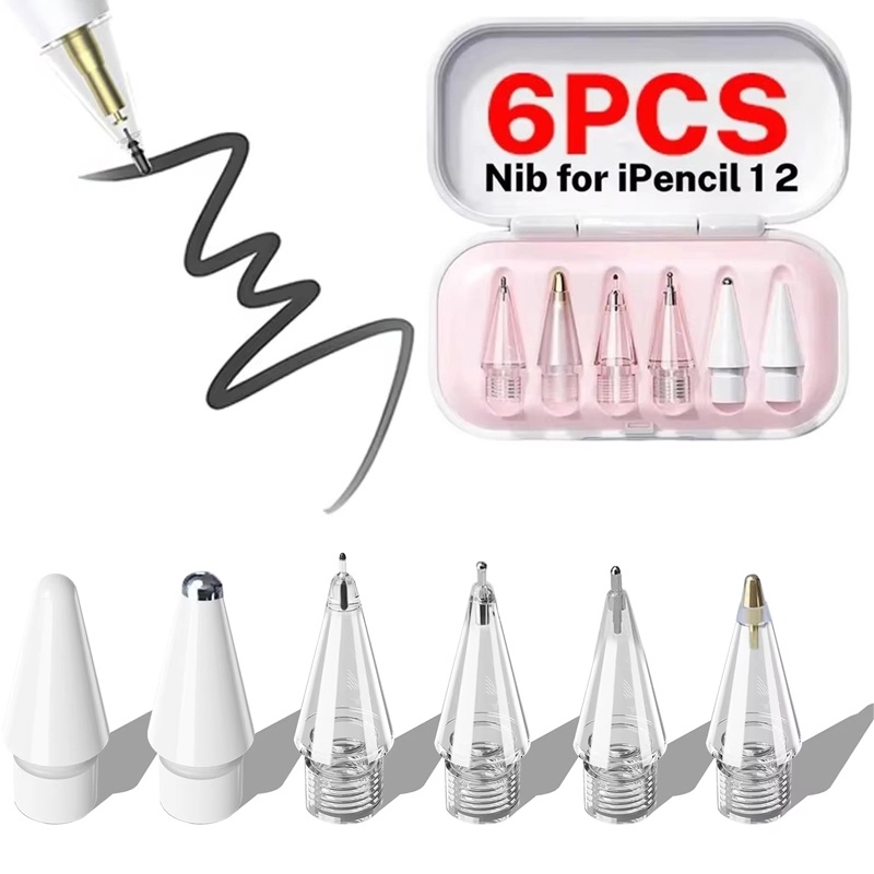 Stylus Replacement Tip - 6個入り交換用ペン先 Apple Pencil 第1世代、第2世代、第3世代対応 タッチスクリーンスタイラスペン iPad