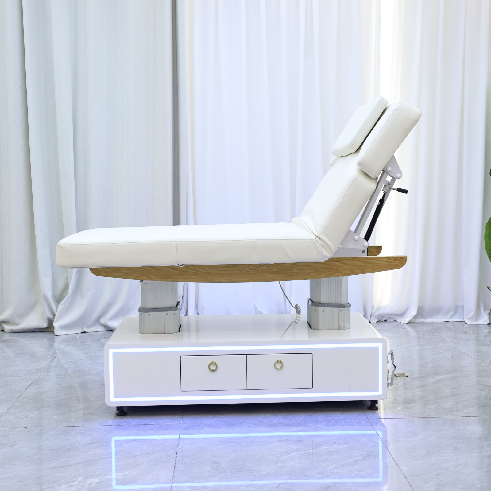 Massage Table Accessories Uk - 2026年式電動リフト付きホワイトビューティーケアベッド、フェイシャルハイドロセラピーベッド、マッサージテーブル、美容サロン店舗用業務用家具