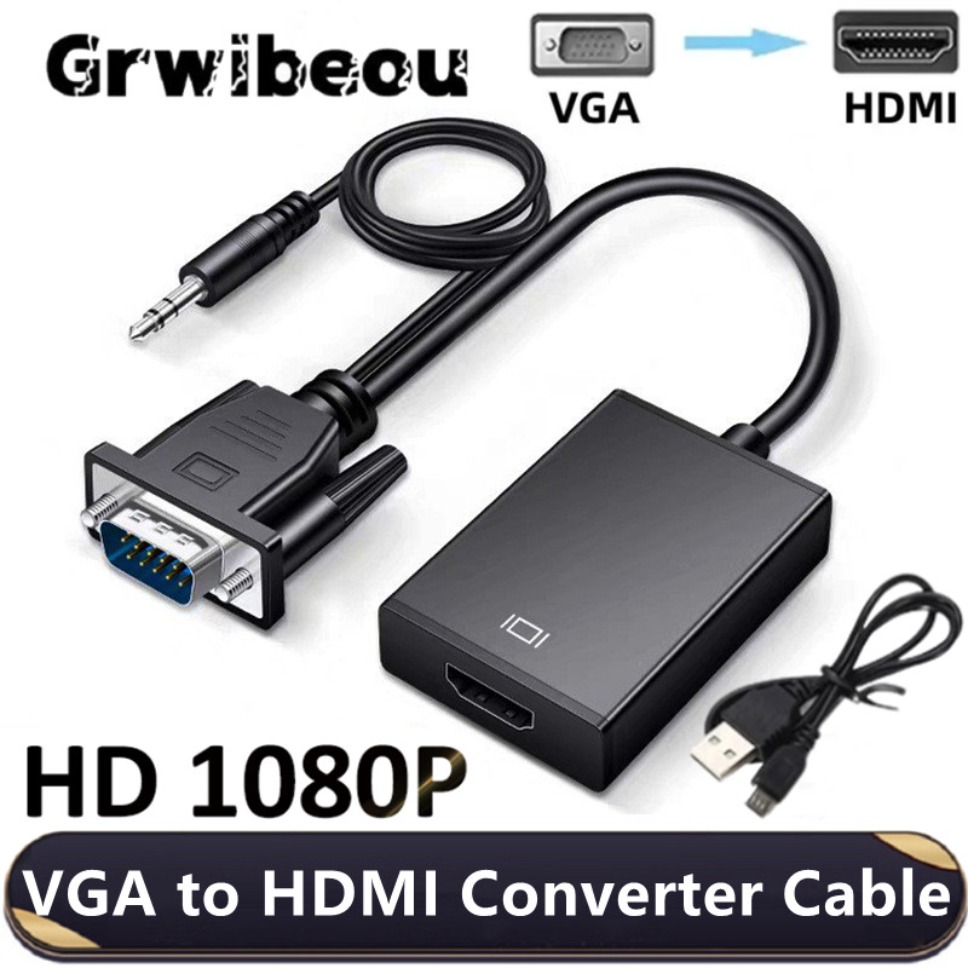 Hdmi Adapter Tablet - HD 1080P VGA to HDMIアダプターケーブル（3.5mmオーディオ出力付き）+ USB給電式VGA