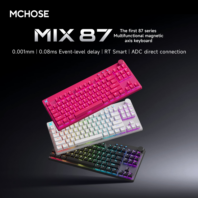 Tablet Accessories Gifts - MCHOSE MIX87 磁気スイッチメカニカルキーボード RGB 8000Hz 0.001mmRT