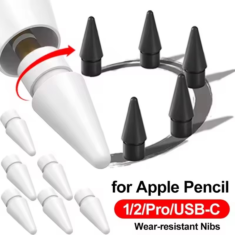 Stylus Replacement Tip - Apple Pencil用ペン先、二重構造、Apple Pencil第1世代・第2世代対応、iPencil用ペン先、iPadスタイラスペン交換用ペン先