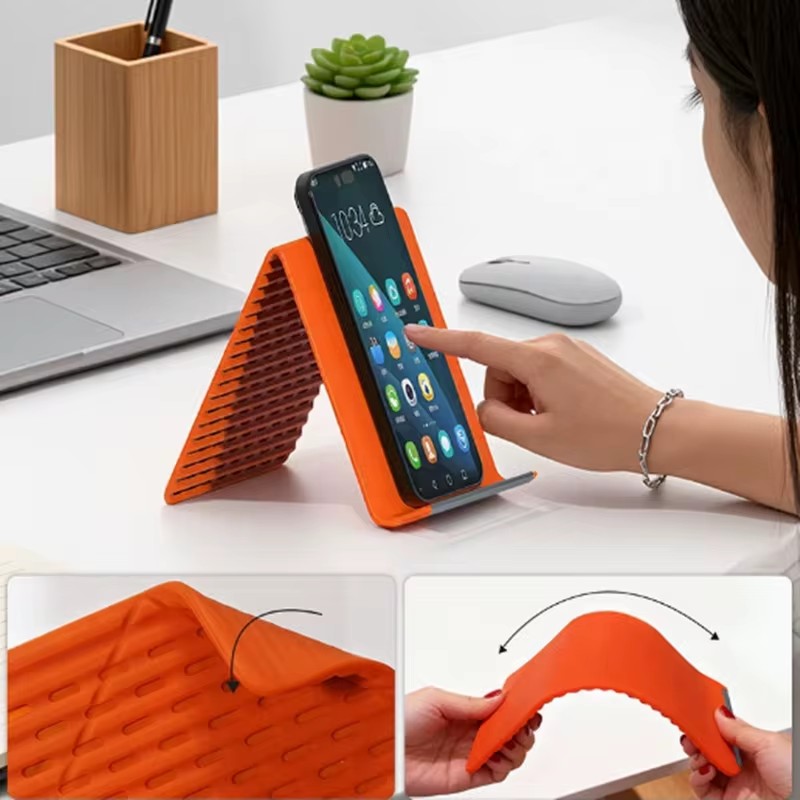 Laptop Tablet Accessories - 柔軟で折りたたみ可能なシリコン製スマホホルダー、ポータブルで角度調整可能な多機能デスクトップスタンド、ノートパソコン、タブレット、自宅、オフィス用