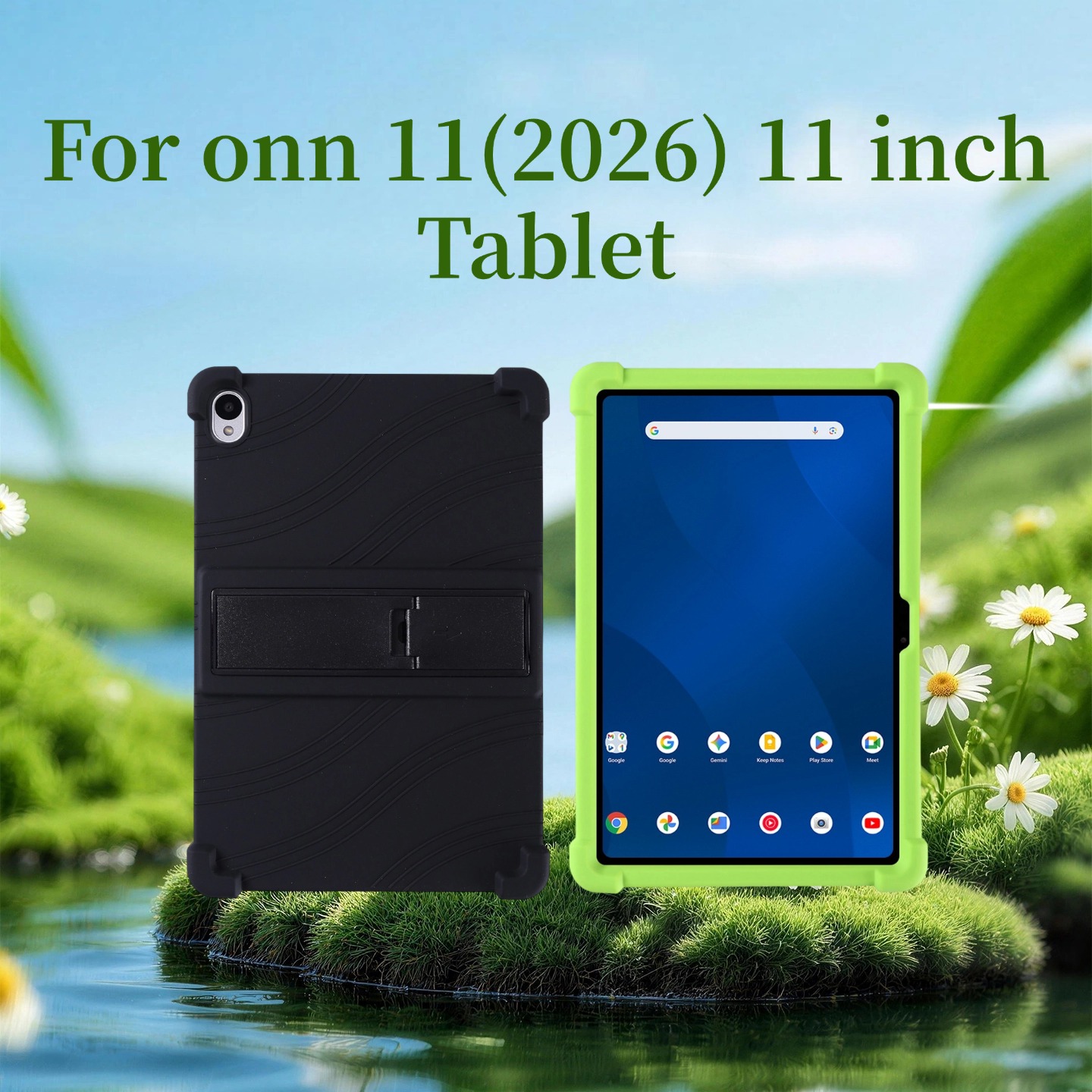 Onn Tablet Accessories - ウォルマート Onn 11インチタブレットProケース（2026）子供用ソフトシリコンカバー付きスタンドタブレットケース11インチ