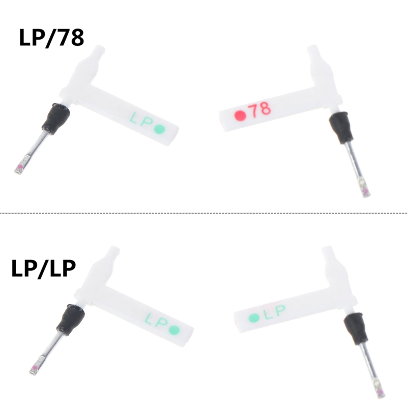 Stylus Replacement Tip - ビニールlpおよびrpmレコード用のターンテーブル交換用スタイラス、両面、赤と青、ダイヤモンドチップ、タッチに適合