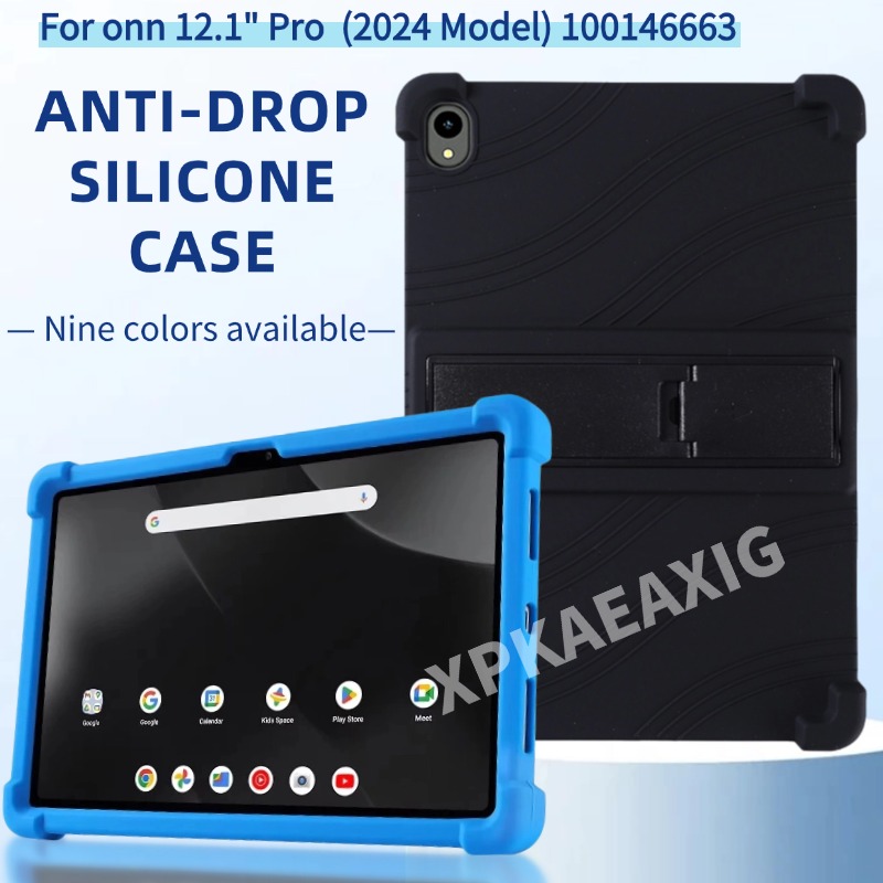 Onn Tablet Accessories - onn 12.1インチProタブレットケース コート耐衝撃カバー (2024年モデル) 100146663 ソフトシリコンスタンド保護シェル