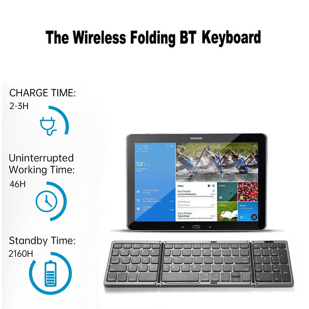 三つ折り Bluetooth キーボード ポータブル ミニ  - Android Tablet Gaming Accessories のレビューと価格