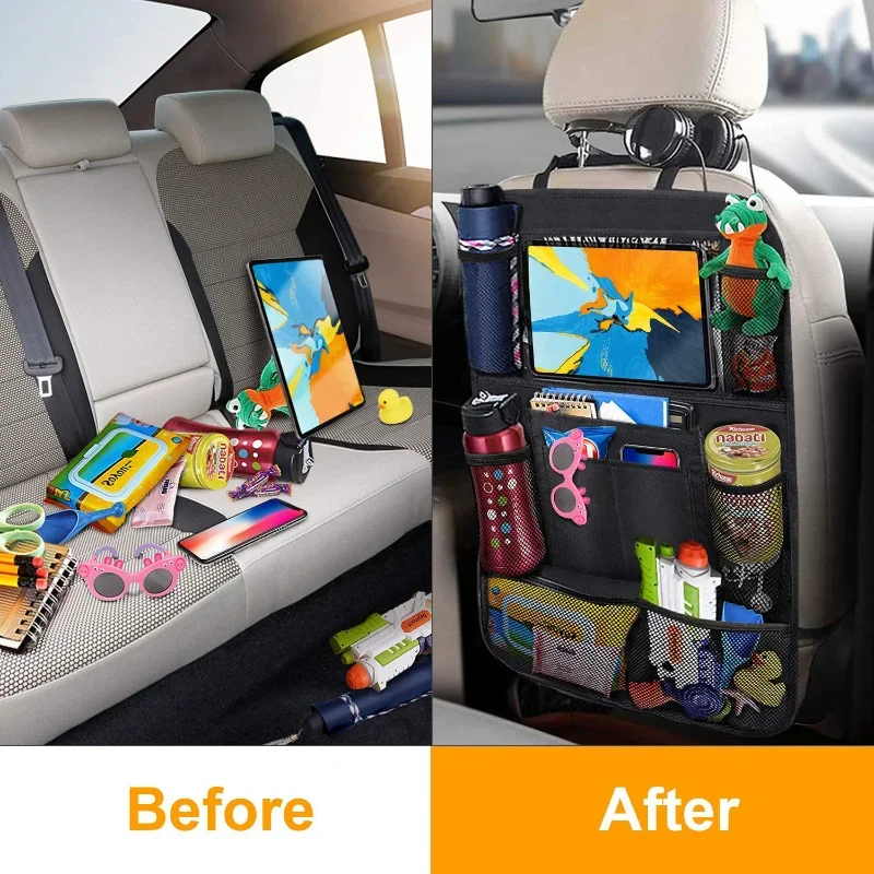 車の後部座席オーガナイザー、タッチスクリーン、タブレットホル - Toddler Tablet Accessories のレビューと価格