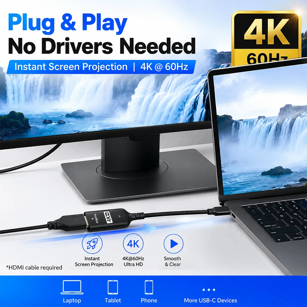 USB C - HDMIアダプター 4K@60Hz プラグア - Hdmi Adapter Tablet のレビューと価格