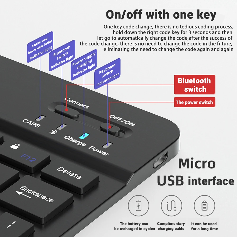 ミニキーボードワイヤレス Bluetooth 5.0 キーボ - Android Tablet Gaming Accessories のレビューと価格