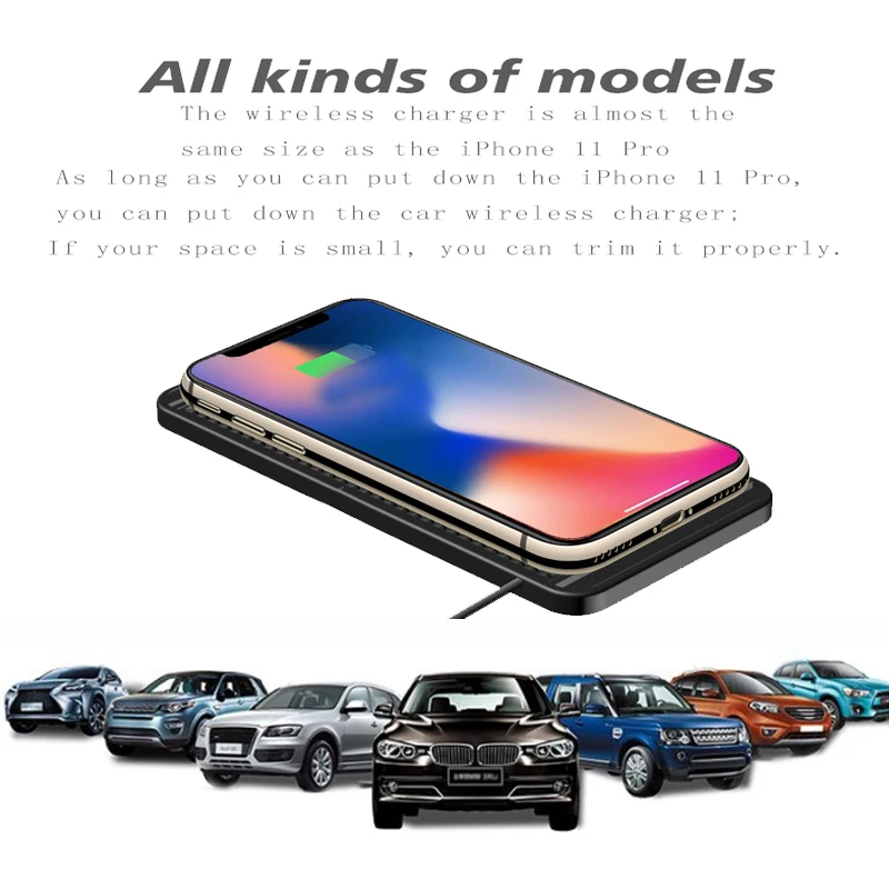 15W ワイヤレスカーチャージャーパッド ノンスリップ Qi - Wireless Charging Pad のレビューと価格