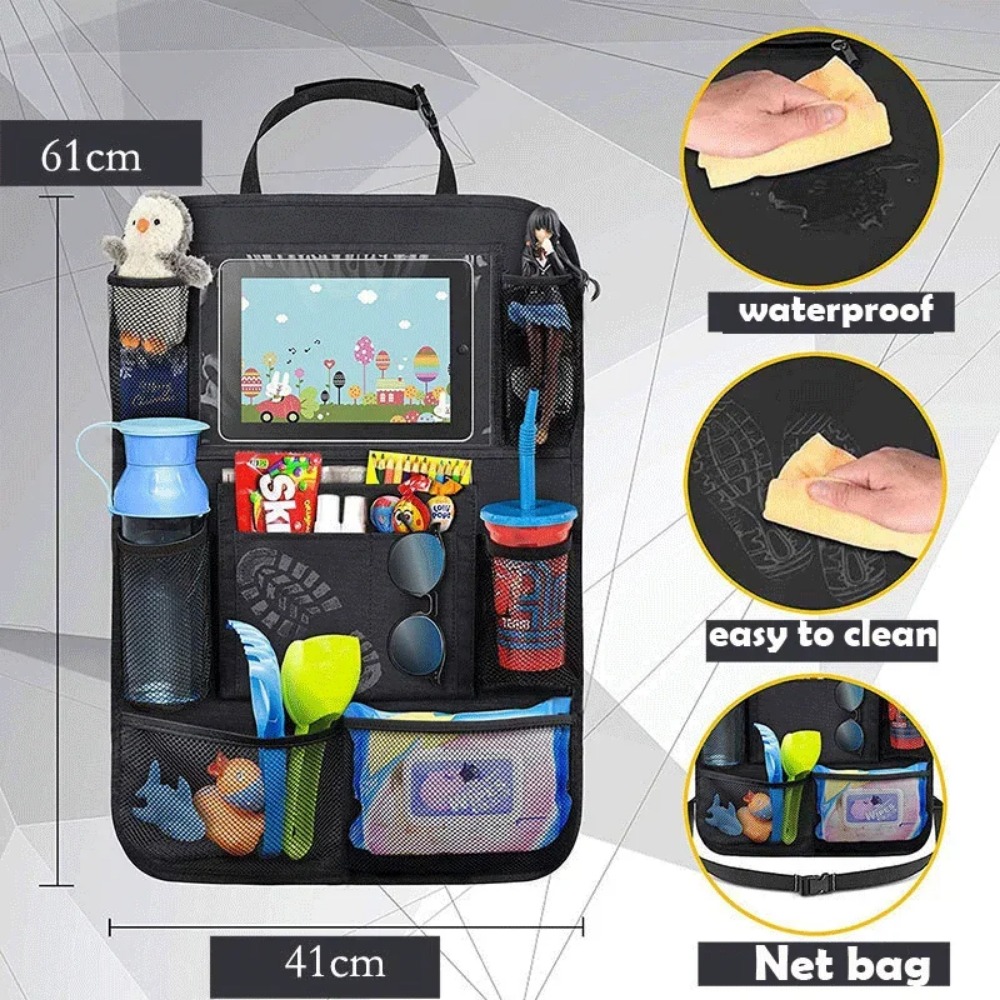 カーシートバックオーガナイザー 9 収納ポケット タッチスク - Toddler Tablet Accessories のレビューと価格